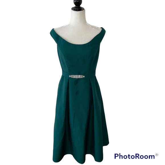 Jenny Packhan Hunter Green Fit & Flare Dress Jenny Packhan Hunter Green Fit & Flare Dress